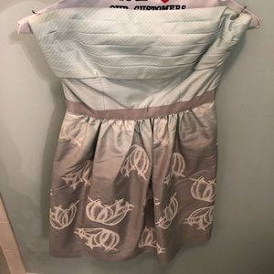 BCBG Strapless Blue/Silver Cocktail/Prom Dress